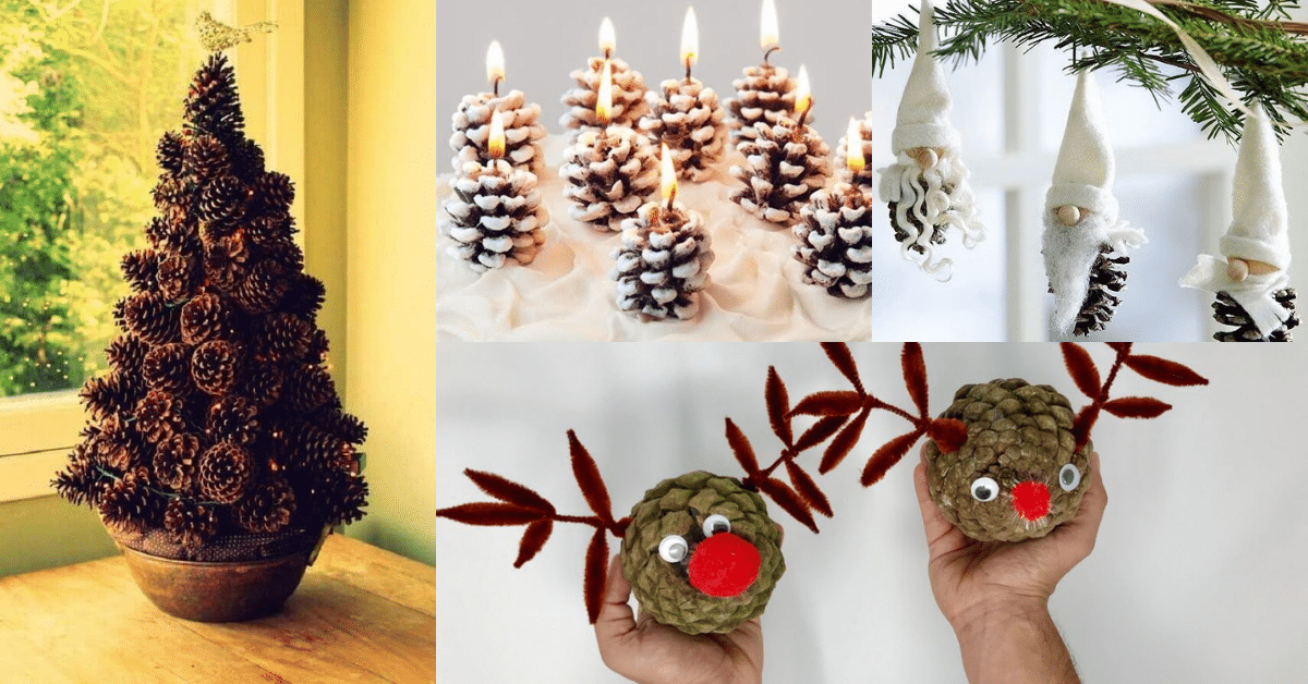 decoraciones navidenas con pinas