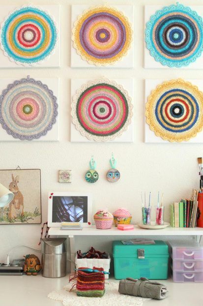 decorar la pared con crochet