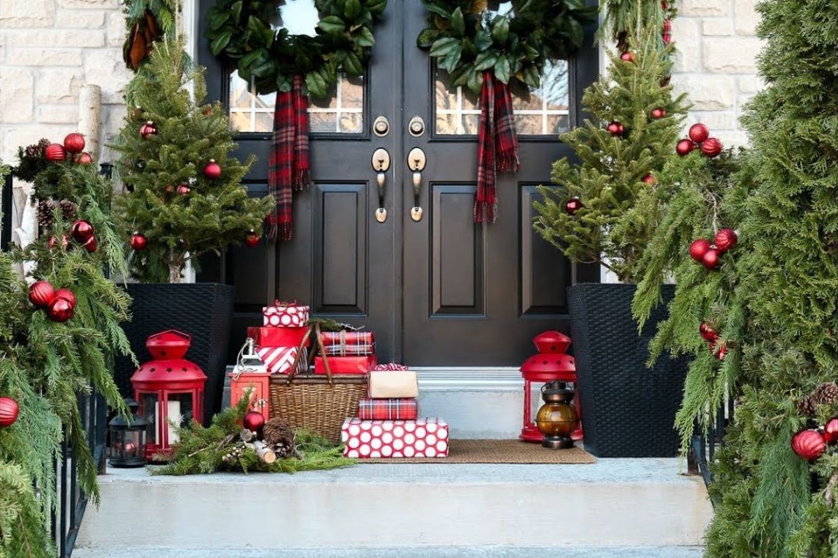 decorar puerta entrada navidad