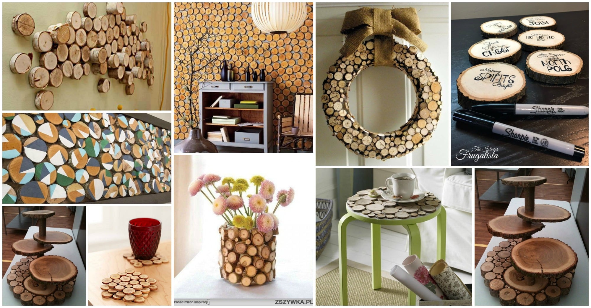 diy decorar con Rodajas Madera