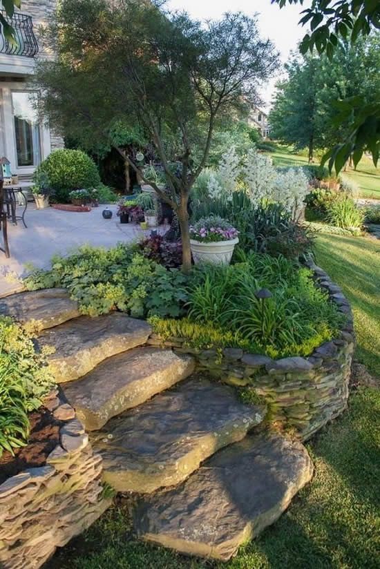 escaleras con piedras para decoracion de jardin 10