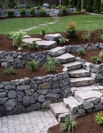 escaleras con piedras para decoracion de jardin 11