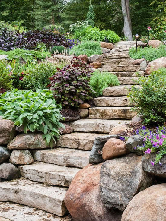 escaleras con piedras para decoracion de jardin 3