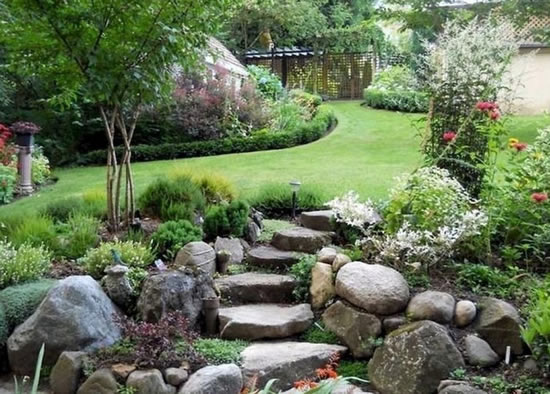 escaleras con piedras para decoracion de jardin