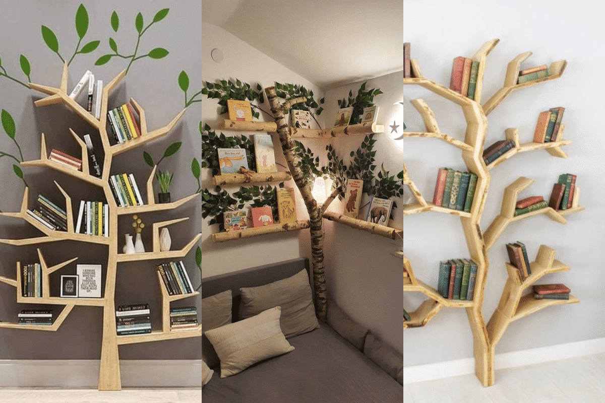 estanteria de arbol para libros