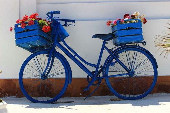 floreros hechos con bicicletas viejas 7