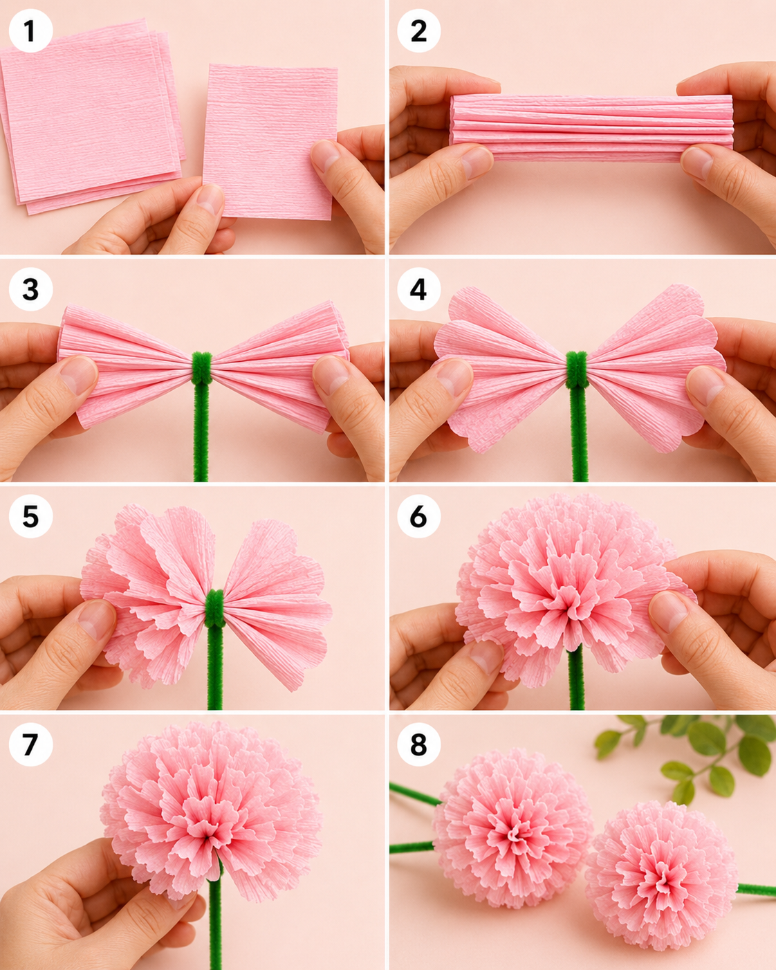Flores de papel crepé muy fáciles de hacer Flores de papel crepé muy fáciles de hacer flores de papel crepe muy faciles de hacer 8