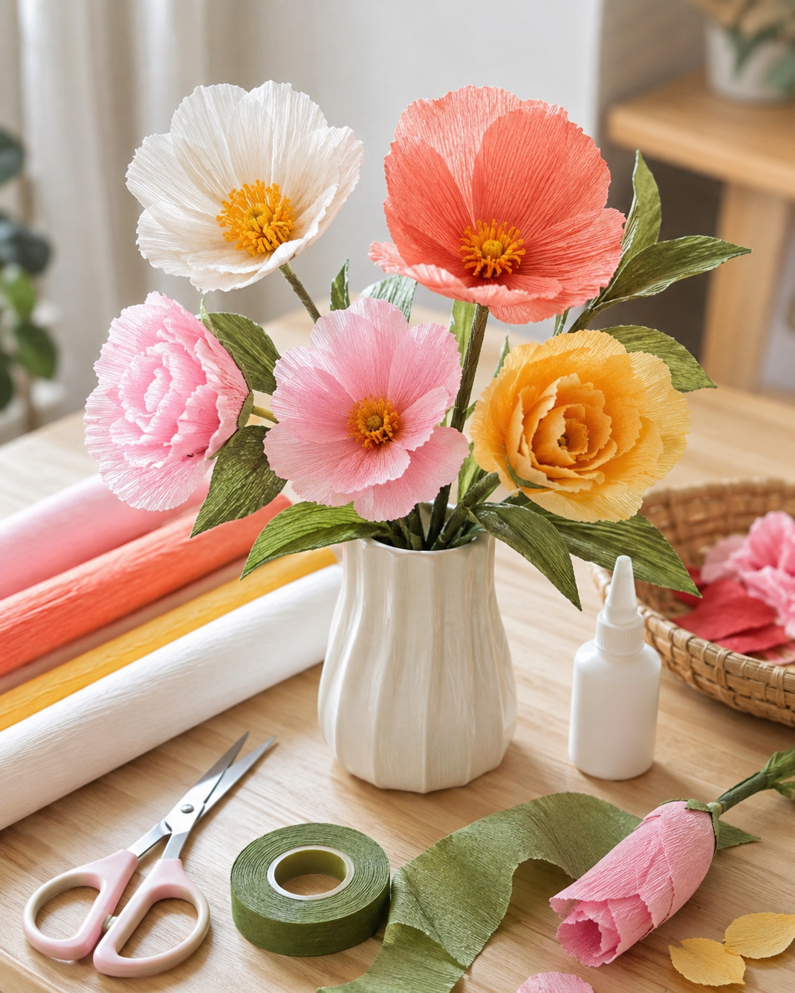 Flores de papel crepé muy fáciles de hacer Flores de papel crepé muy fáciles de hacer flores de papel crepe muy faciles de hacer 9