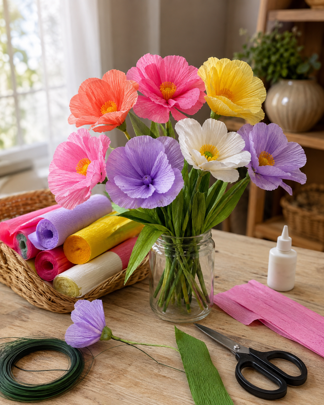 Flores de papel crepé muy fáciles de hacer Flores de papel crepé muy fáciles de hacer flores de papel crepe muy faciles de hacer