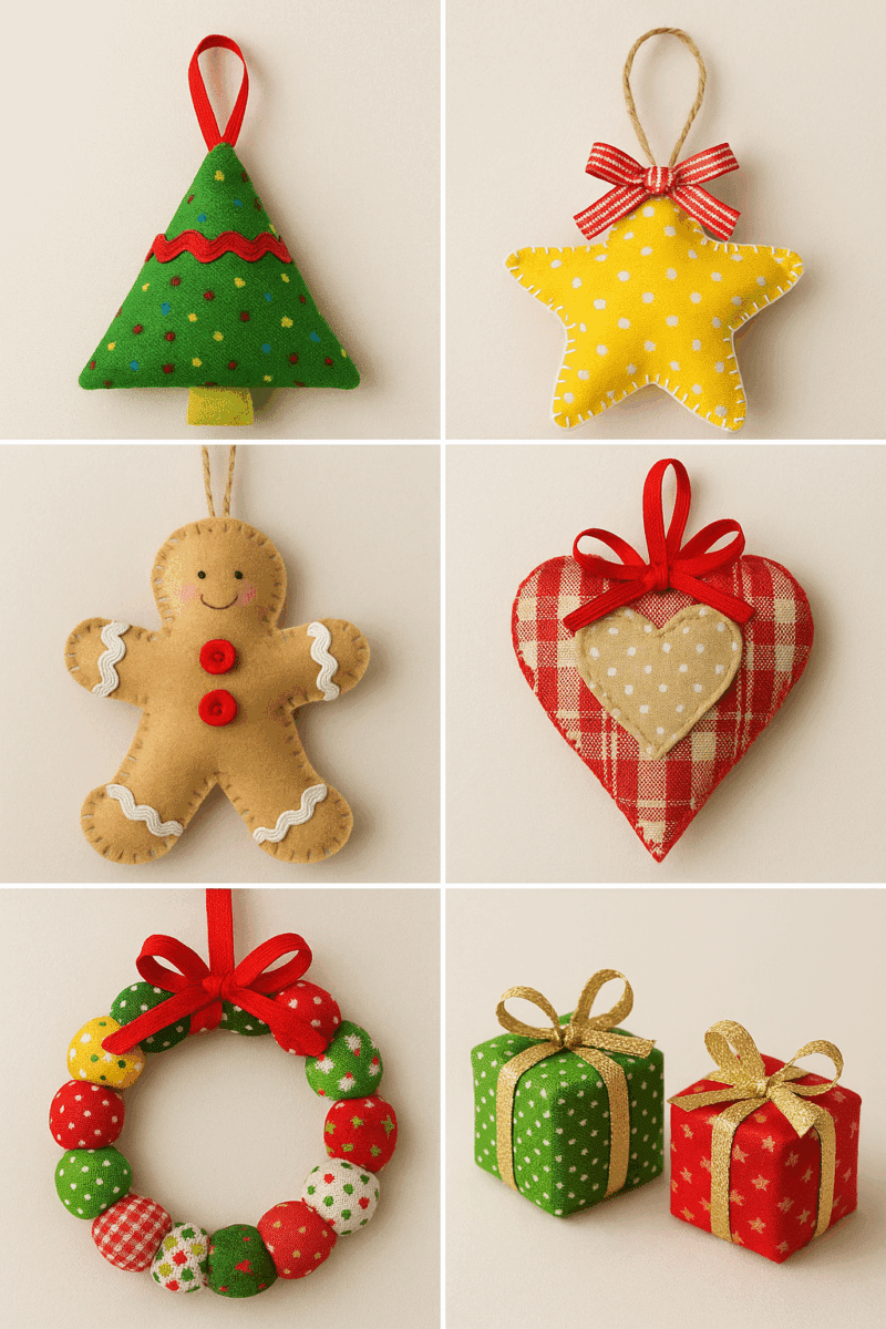 hacer adornos navidenos con retazos de tela 3