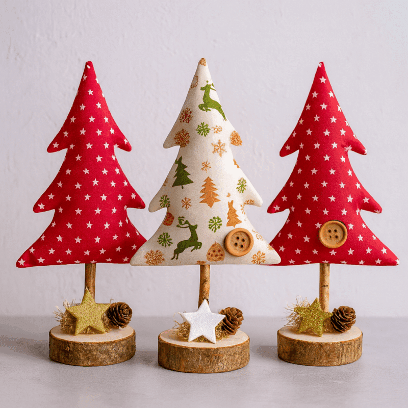 hacer adornos navidenos con retazos de tela