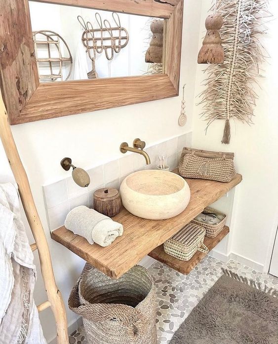 hermosas decoraciones de bano boho 4