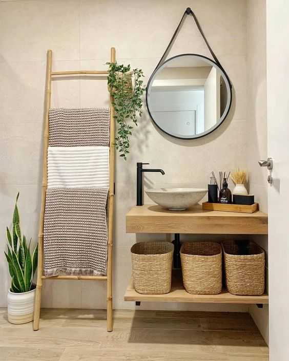 hermosas decoraciones de bano boho 7