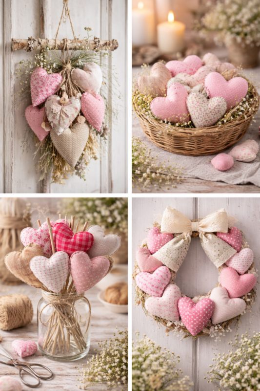 Hermosas ideas de arreglos con corazones de tela para decorar con encanto artesanal hermosas ideas de arreglos con corazones de tela 4 scaled
