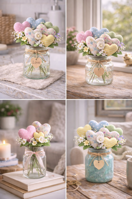 Hermosas ideas de arreglos con corazones de tela para decorar con encanto artesanal hermosas ideas de arreglos con corazones de tela 7 scaled
