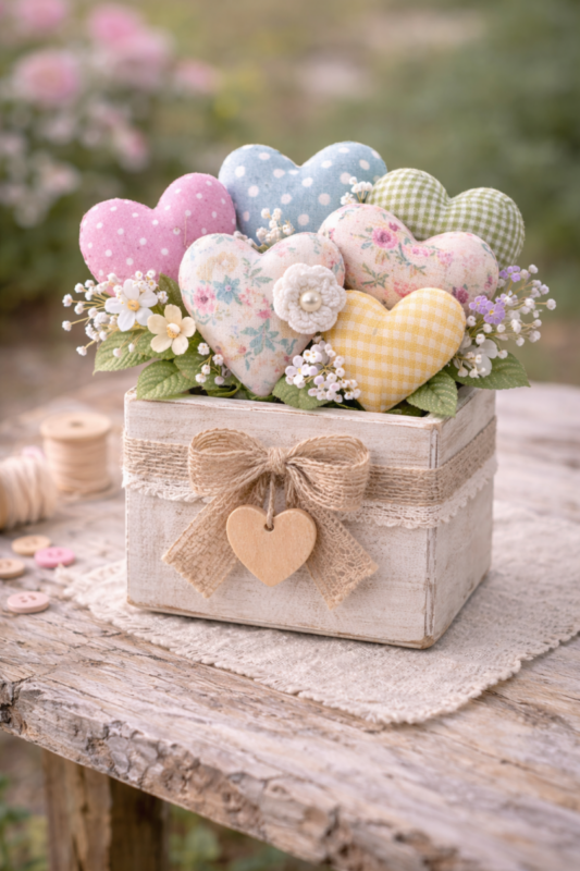 Hermosas ideas de arreglos con corazones de tela para decorar con encanto artesanal hermosas ideas de arreglos con corazones de tela 8 scaled