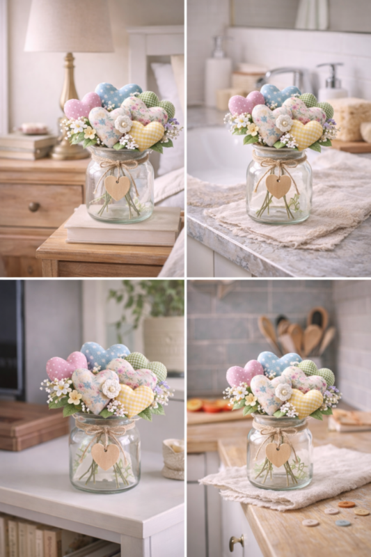 Hermosas ideas de arreglos con corazones de tela para decorar con encanto artesanal hermosas ideas de arreglos con corazones de tela scaled