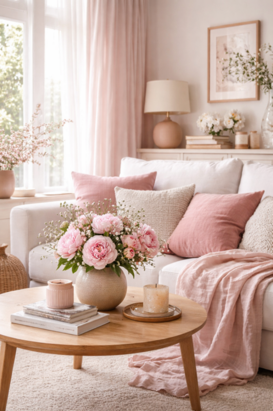 Hermosas ideas de decoración en color rosa para la primavera: transforma tu hogar con luz, textura y calma hermosas ideas de decoracion en color rosa para la primavera 5 scaled