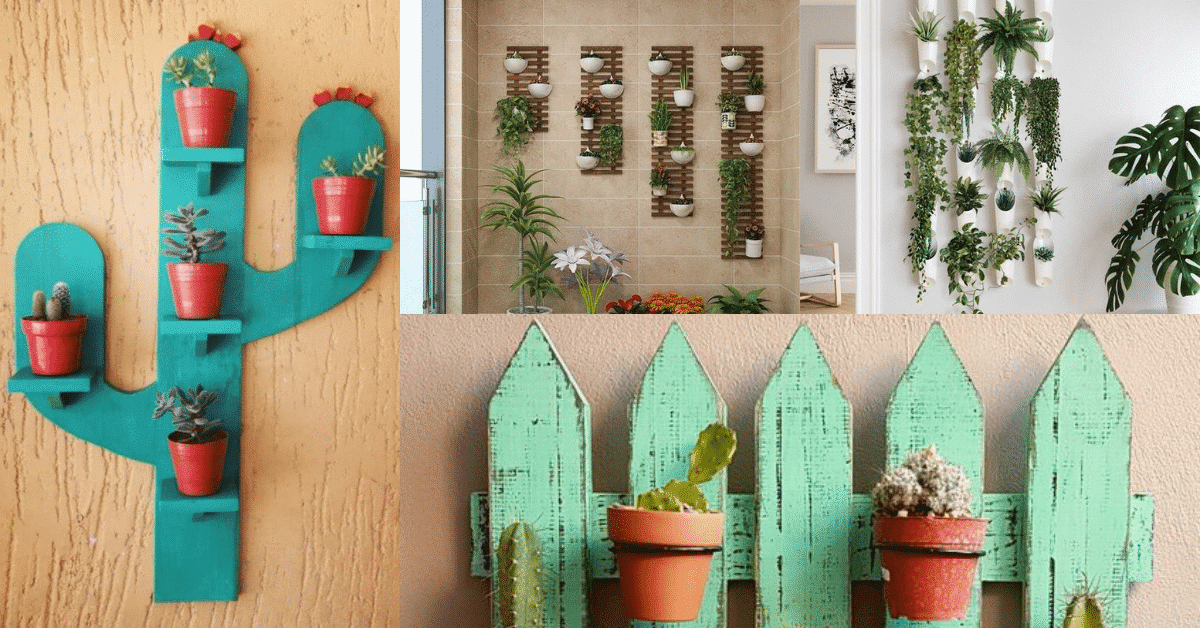 ideas adornos con plantas para la pared