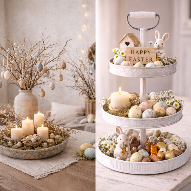 Ideas creativas para decorar bandejas de Pascua: composiciones elegantes y llenas de primavera ideas creativas para decorar bandejas de pascua 5