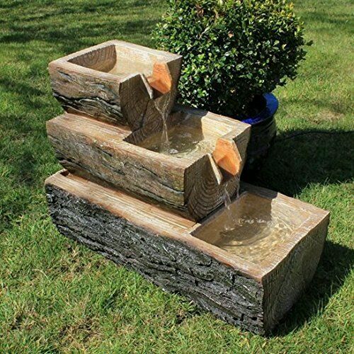 ideas de fuentes de jardin de madera 5