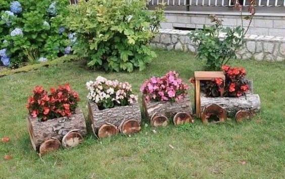 ideas de jardineras de tren para tu jardin