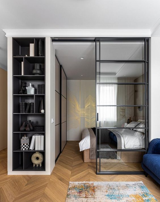 ideas de paredes de cristal dormitorio 12