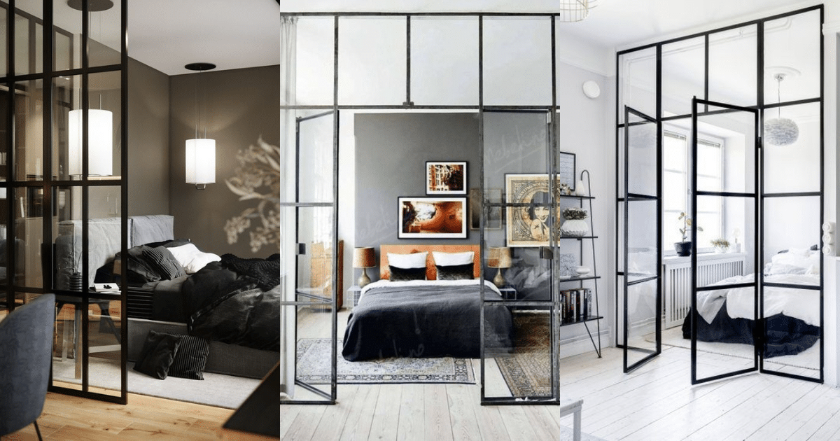 ideas de paredes de cristal dormitorio