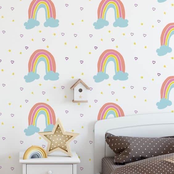 ideas de paredes decoradas con el arcoiris 10