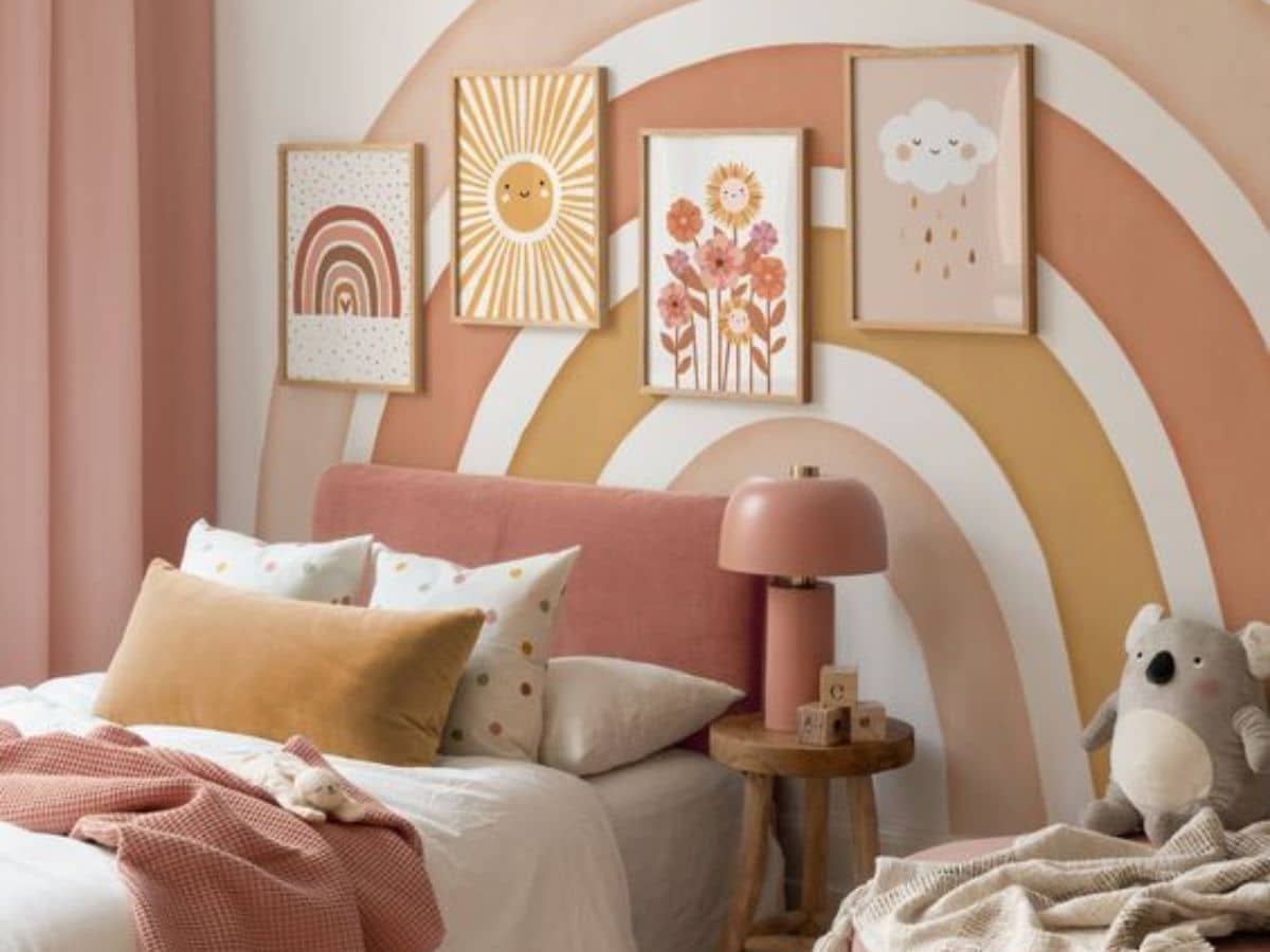 ideas de paredes decoradas con el arcoiris 12