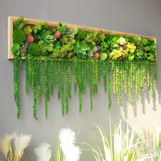 ideas de terrario de pared con suculentas 7