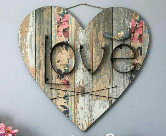 ideas diy de corazon de madera rustica 1