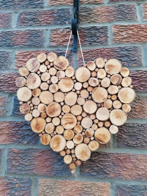 ideas diy de corazon de madera rustica 3