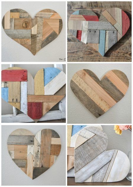 ideas diy de corazon de madera rustica