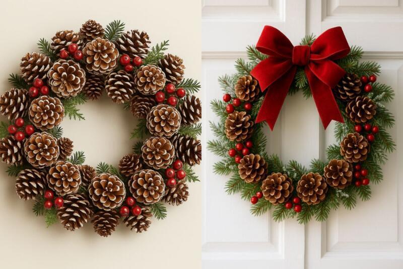 ideas guirnalda navidena con pinas