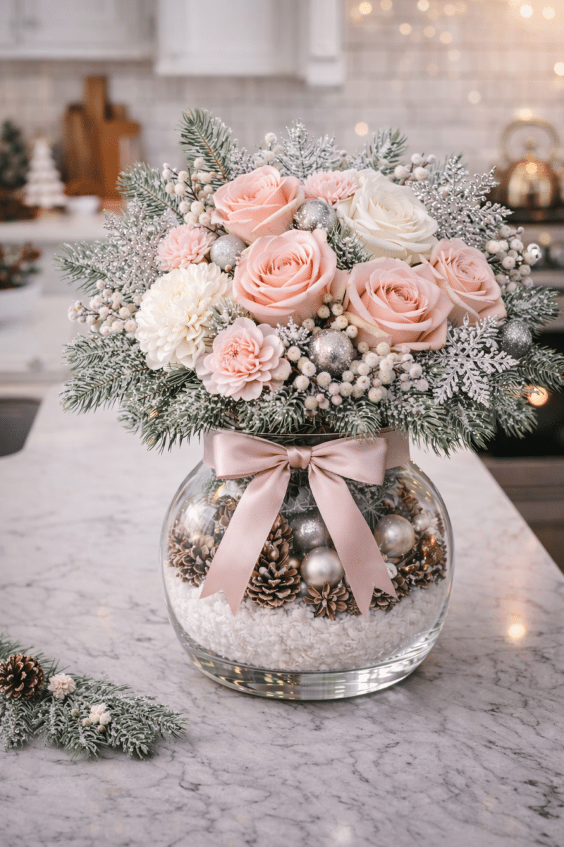 Ideas Hermosas De Arreglos Florales Con Jarrón De Vidrio Para Decorar Con  Estilo, image size:800x1200