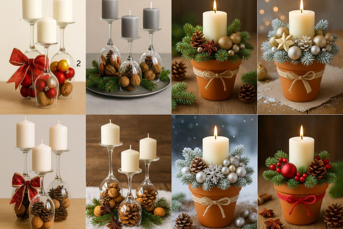 ideas para arreglos de velas navidenas
