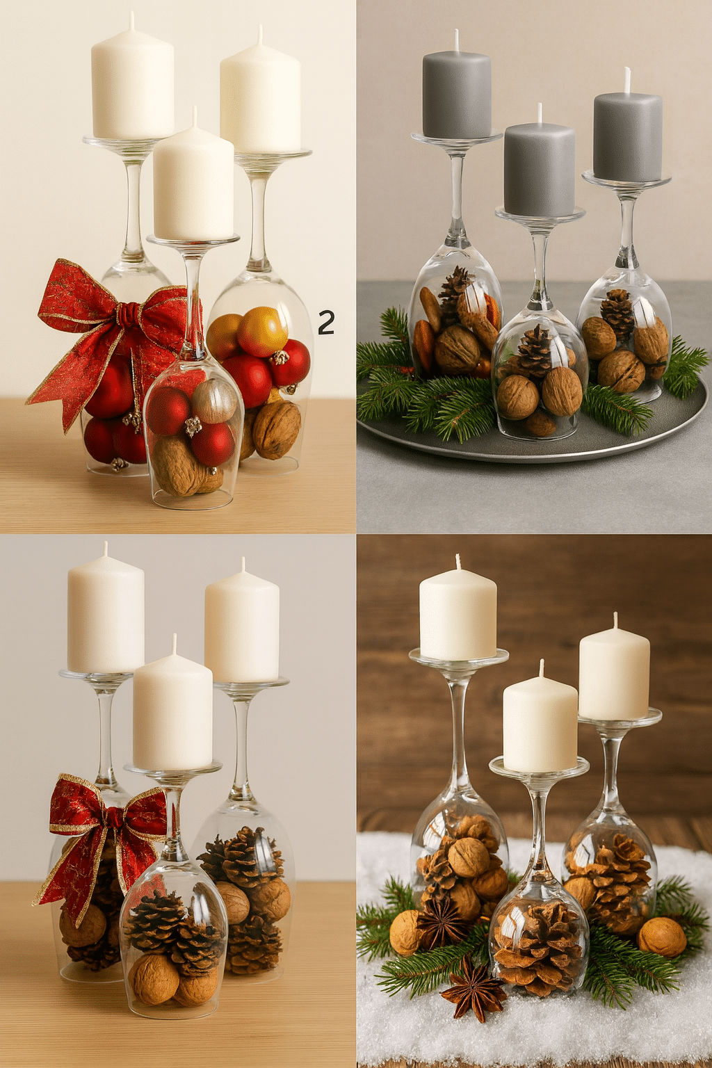 ideas para arreglos de velas navidenas