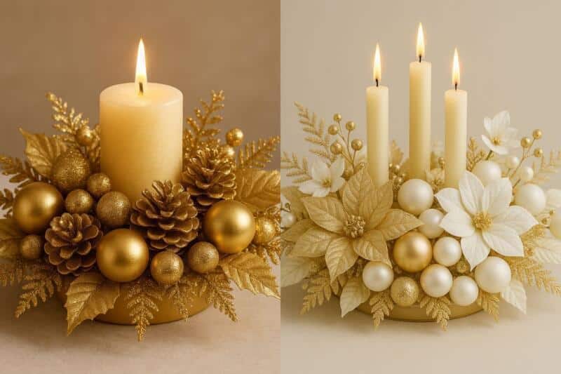 ideas para arreglos navidenos dorados