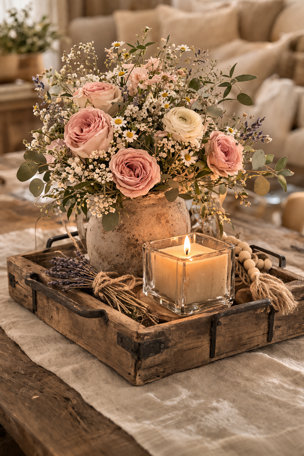 Ideas para centros de mesa con bandejas de madera: elegancia, calidez y estilo para transformar cualquier espacio Ideas para centros de mesa con bandejas de madera: elegancia, calidez y estilo para transformar cualquier espacio ideas para centros de mesa con bandejas de madera 8