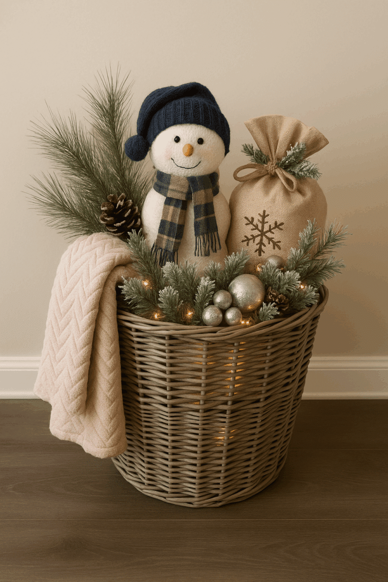 ideas para decorar con cestas en navidad 1