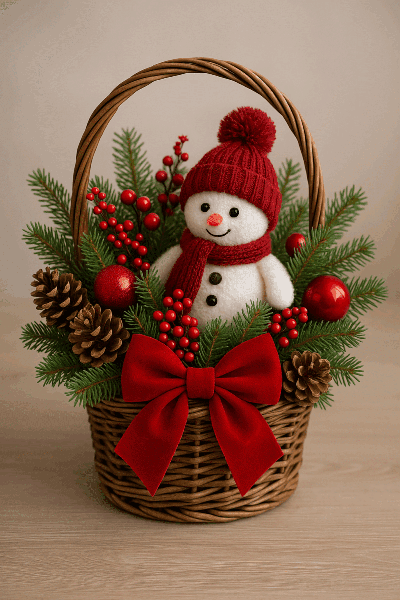 ideas para decorar con cestas en navidad 3