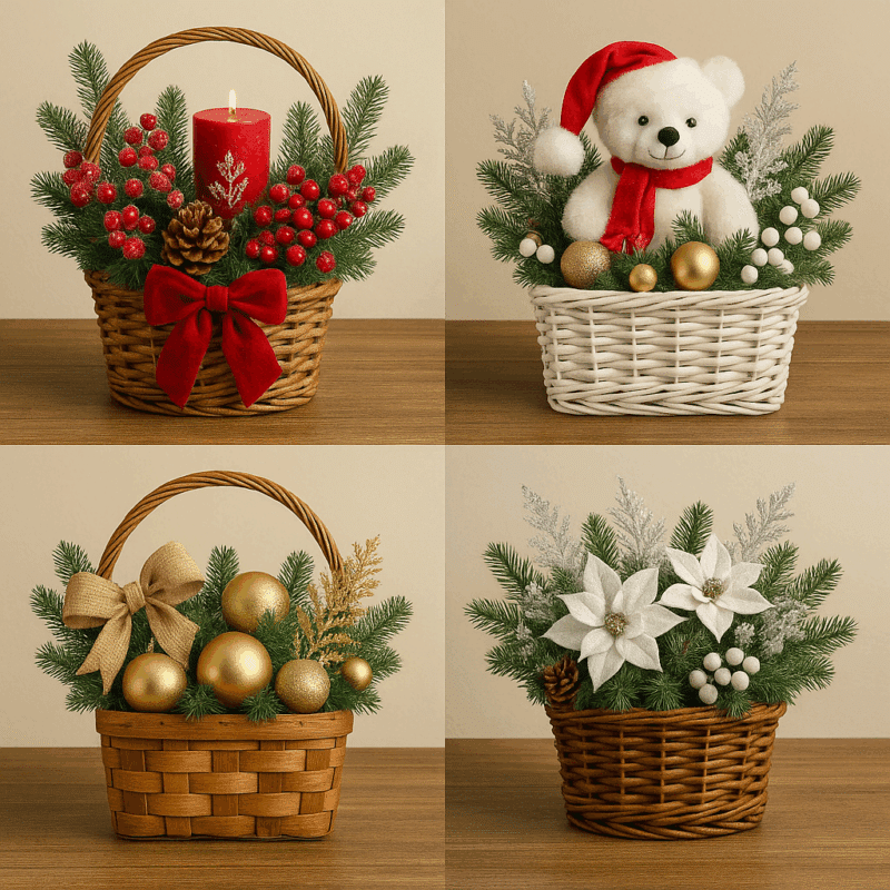ideas para decorar con cestas en navidad 4