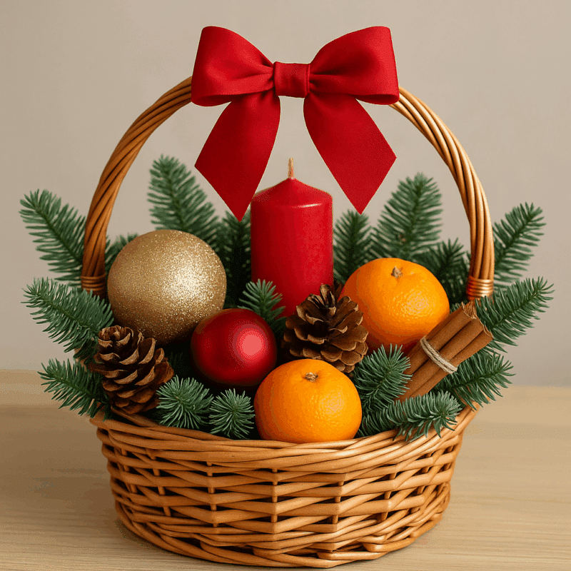 ideas para decorar con cestas en navidad 6