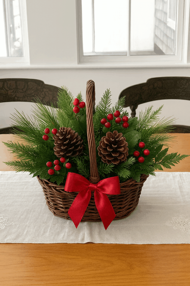 ideas para decorar con cestas en navidad 9