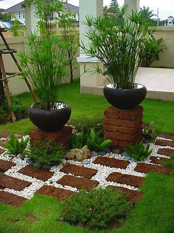 ideas para decorar jardines con ladrillos 9