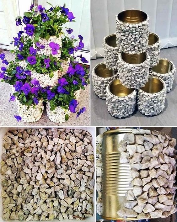 ideas para decorar tus latas con piedras 7