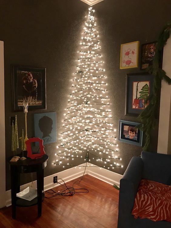 ideas para hacer arboles de navidad con luces 9