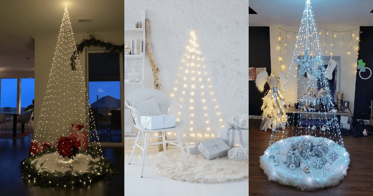 ideas para hacer arboles de navidad con luces