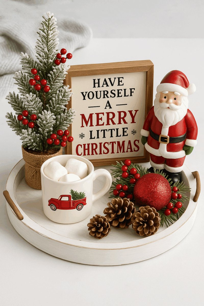 ideas para una bandeja navidena decorativa